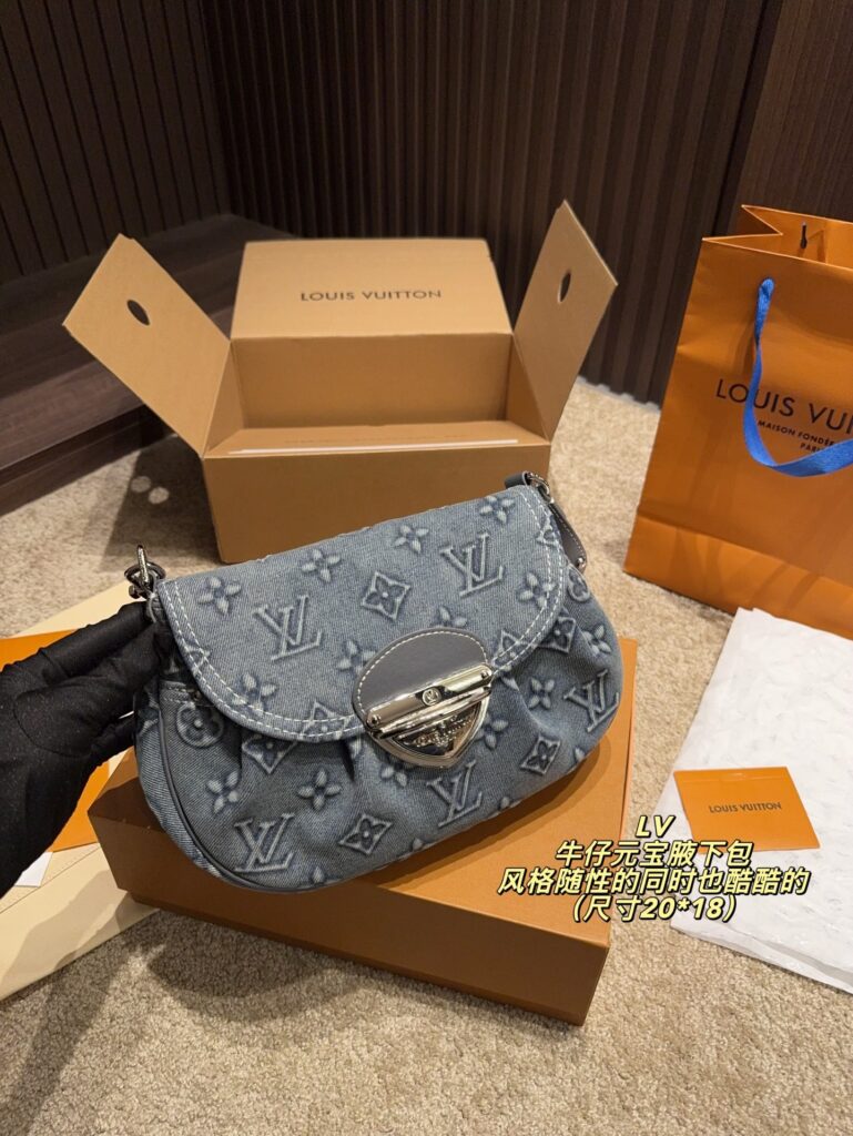 Louis Vuitton Blue Denim Bag 20 x 18 cm editorial product context 2