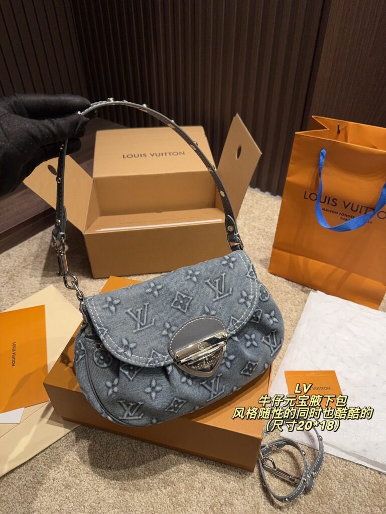 Louis Vuitton Blue Denim Bag 20 x 18 cm editorial product context 1