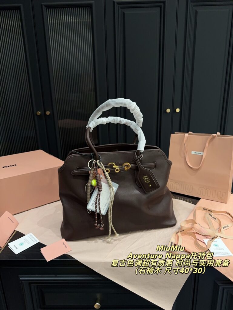 Miu Miu Aventure Nappa Leather Tote Bag 40 x 30 cm editorial product context 3