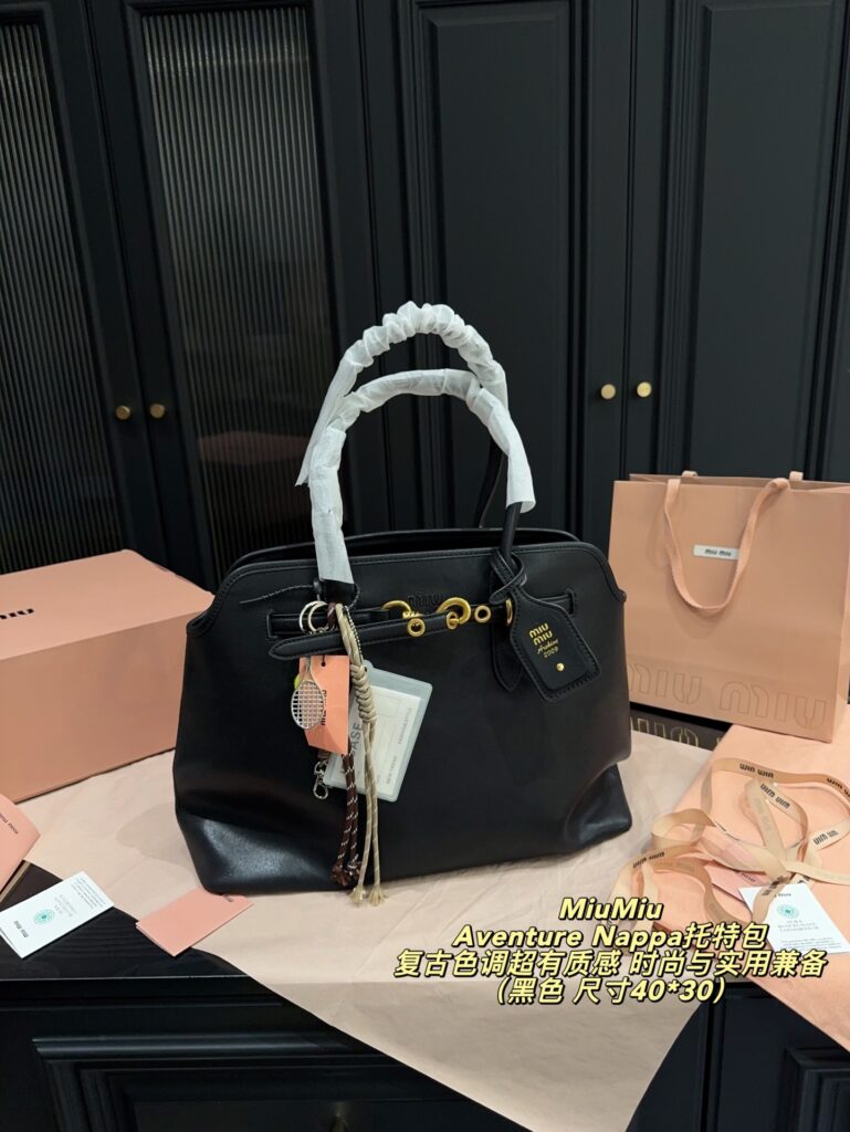 Miu Miu Aventure Nappa Leather Tote Bag 40 x 30 cm editorial product context 2