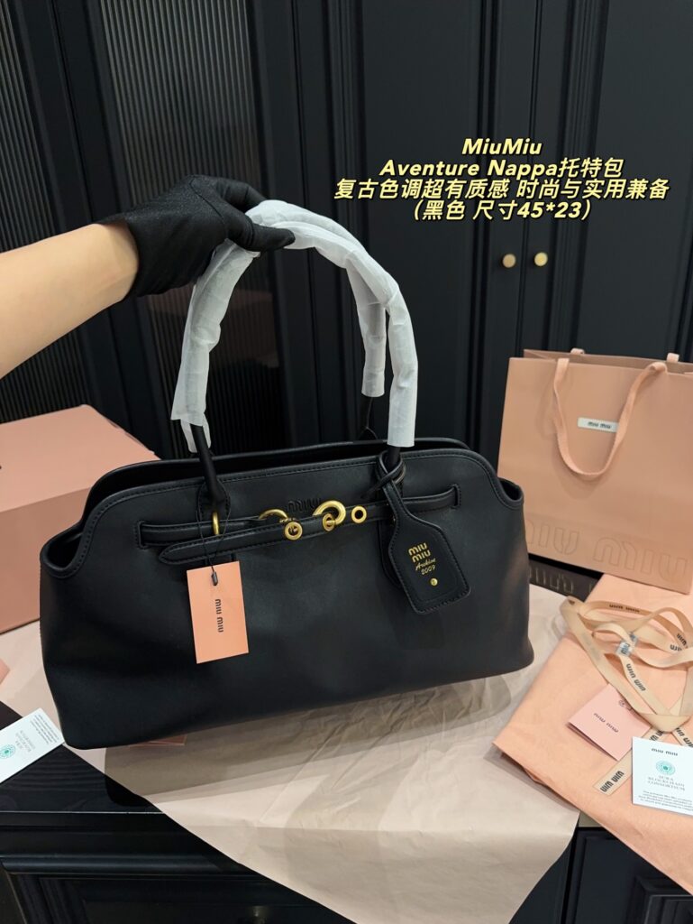Miu Miu Aventure Nappa Leather Tote Bag 45 x 23 cm editorial product context 2