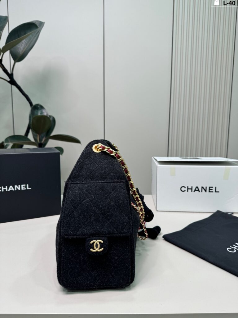 Chanel 40 Logo Bucket Bag 26 x 20 cm editorial product context 2