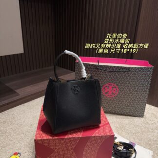 Luxury P140 18 19 Tory Burch McGraw TLogo OK Bucket Bag