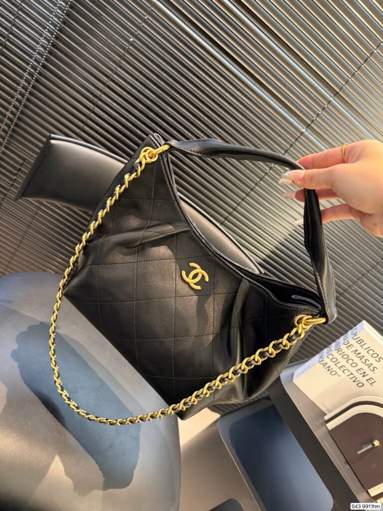 Chanel Chanel26c Black Leather Hobo Bag editorial product context 3