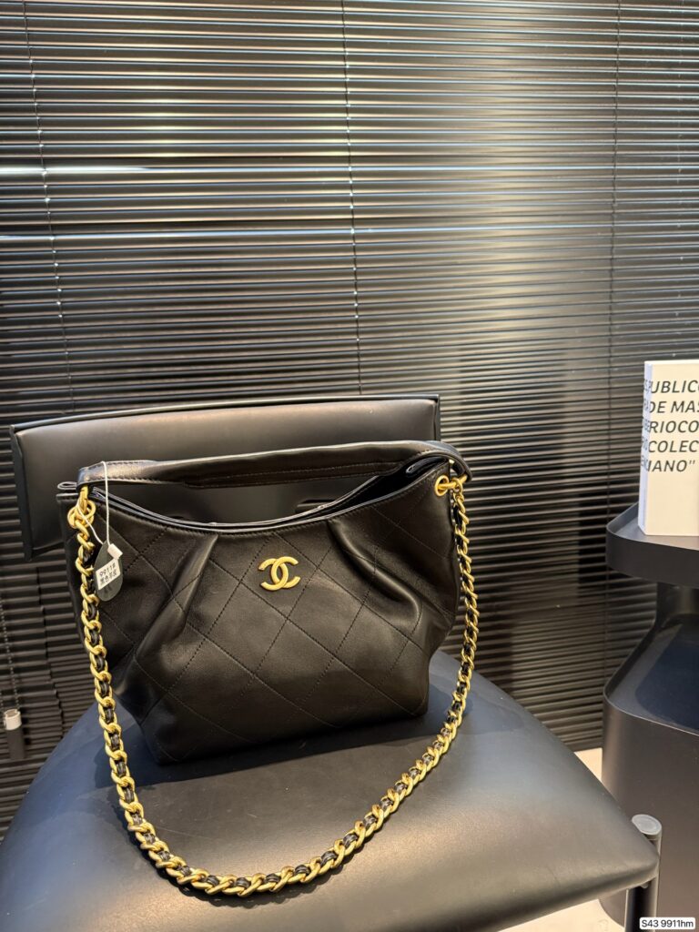 Chanel Chanel26c Black Leather Hobo Bag editorial product context 1