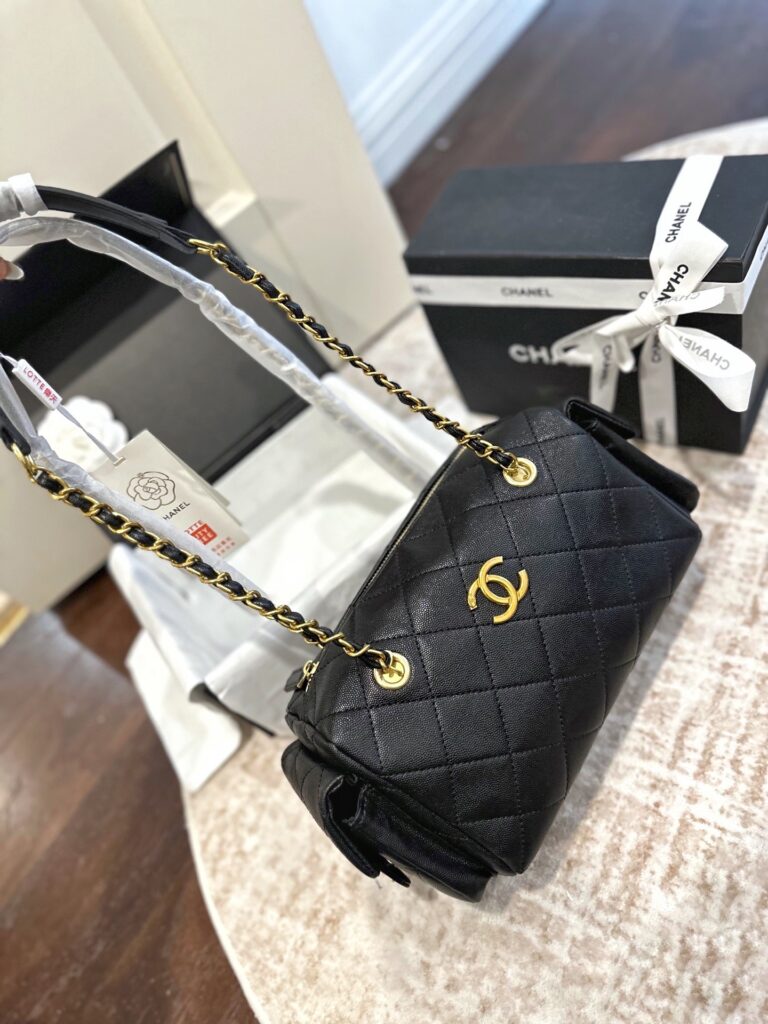 Chanel Black Leather Shoulder Bag editorial product context 2