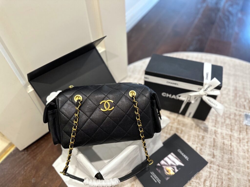 Chanel Black Leather Shoulder Bag editorial product context 1