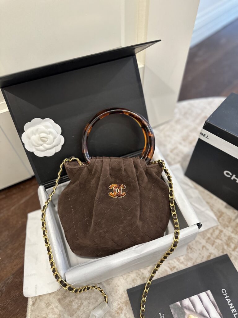Chanel Brown Suede Handbag editorial product context 1