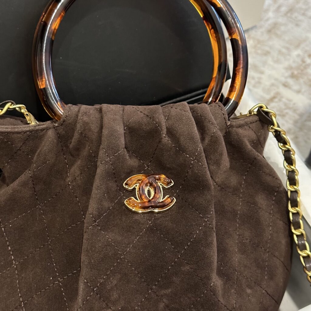 Chanel Brown Suede Handbag editorial product context 2