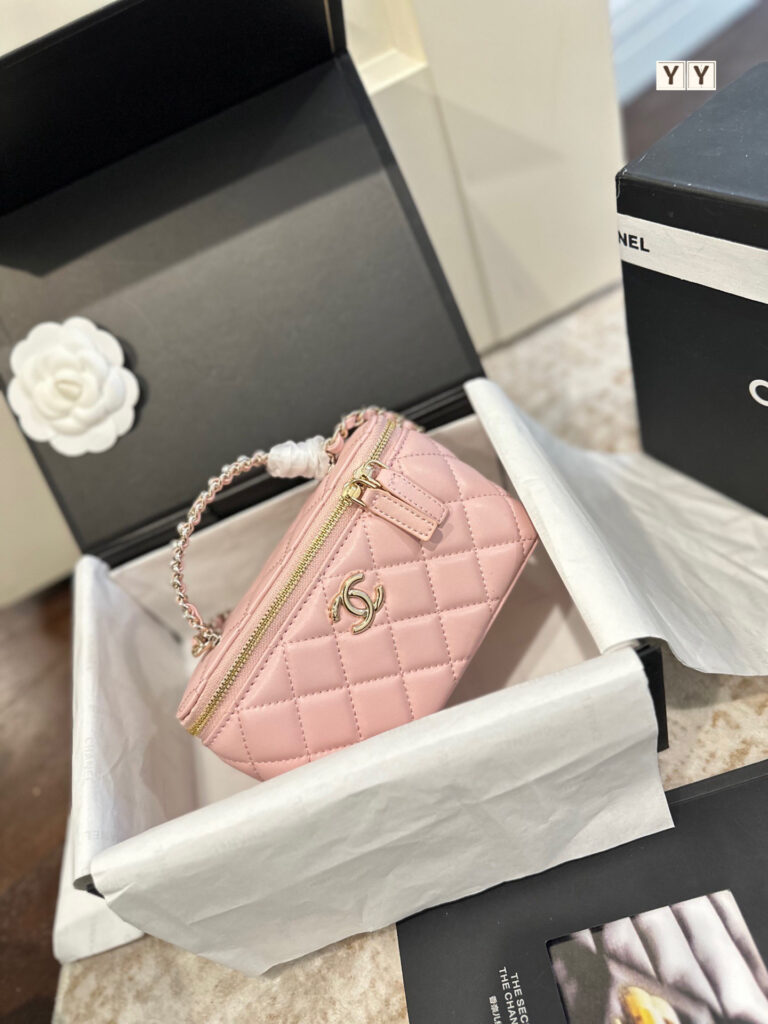 Chanel Pink Leather Handbag editorial product context 3