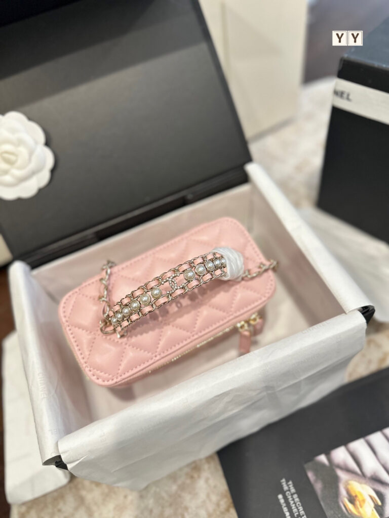 Chanel Pink Leather Handbag editorial product context 2