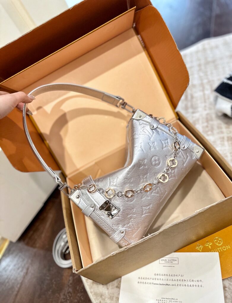 Louis Vuitton Coussin Silver Leather Shoulder Bag editorial product context 2