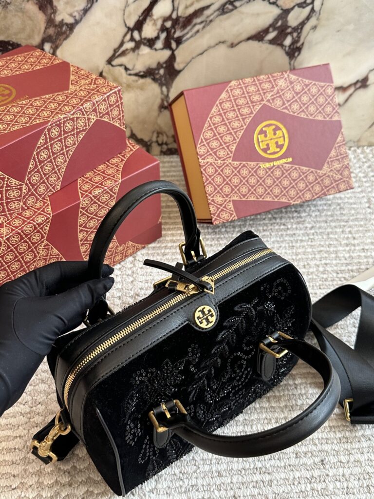 Tory Burch Black Leather Handbag editorial product context 3