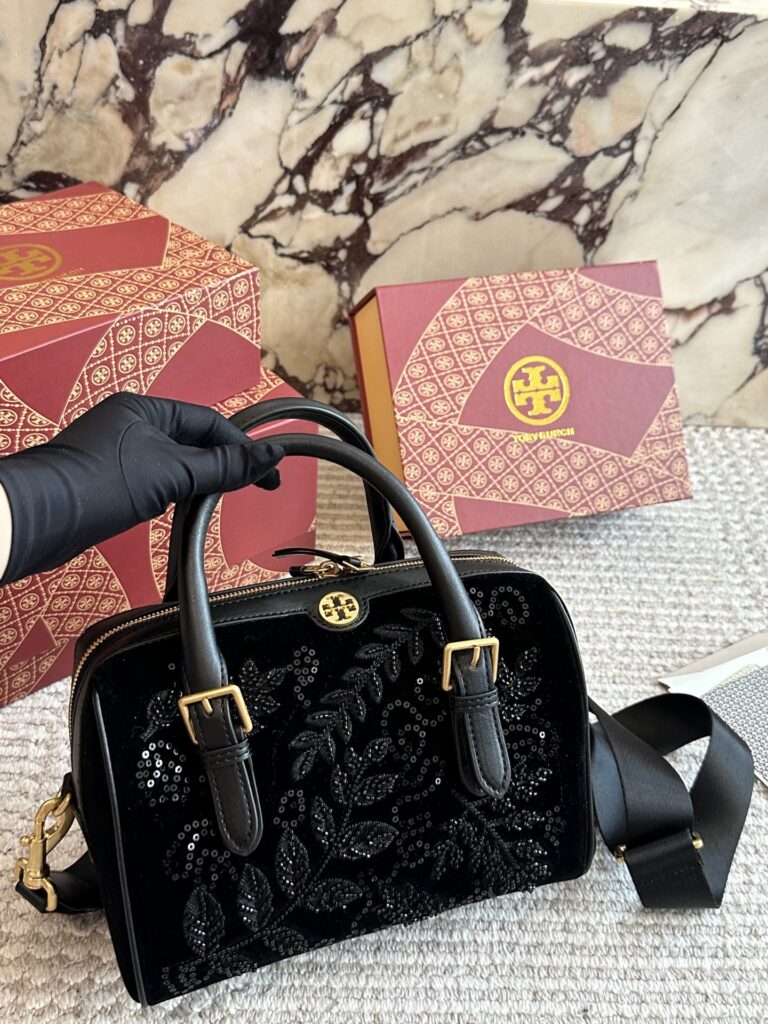 Tory Burch Black Leather Handbag editorial product context 2