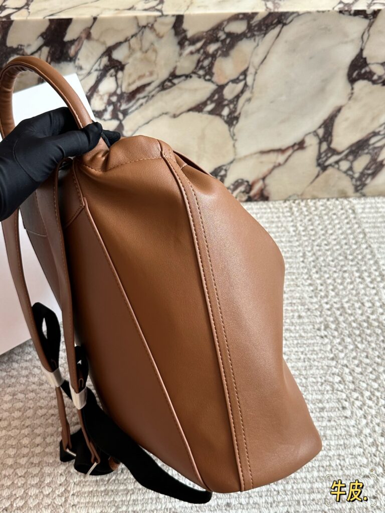 Mansur Gavriel Brown Leather Backpack editorial product context 3