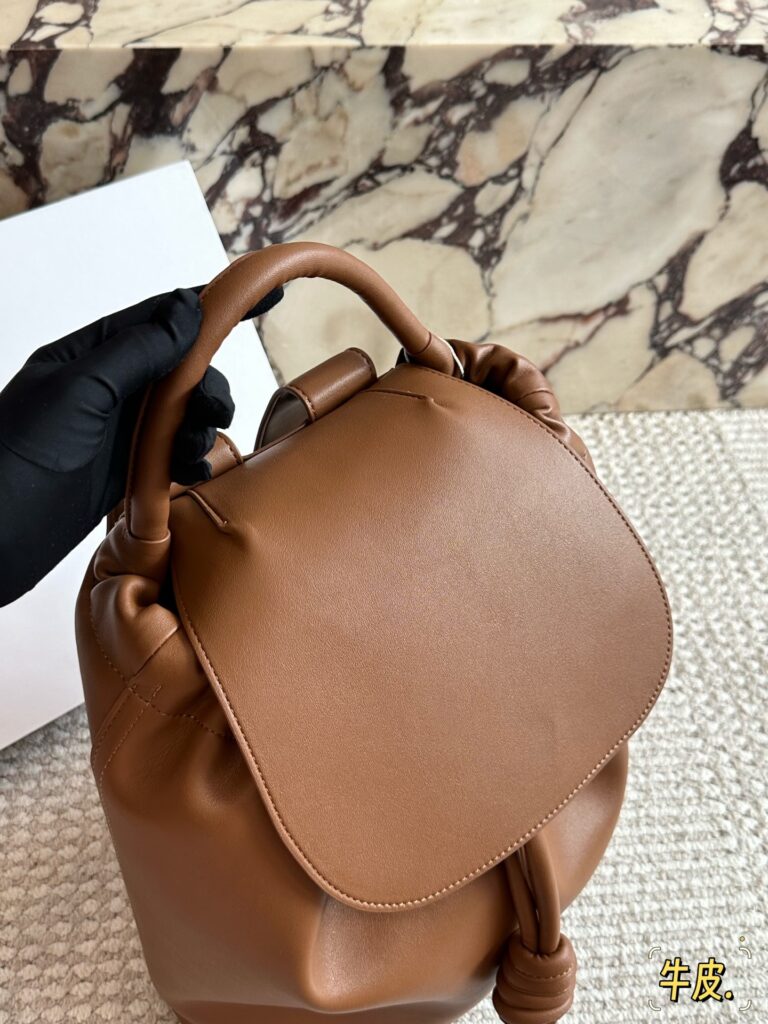 Mansur Gavriel Brown Leather Backpack editorial product context 2