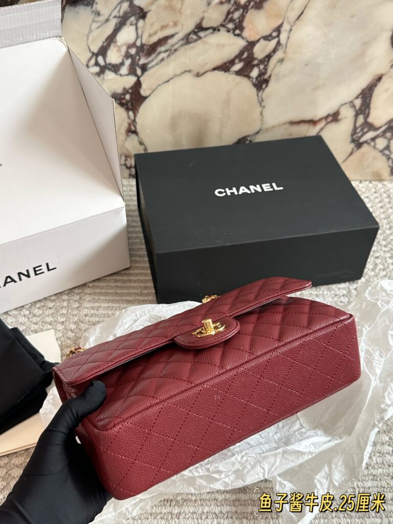 Chanel Classic Flap Gold Leather Shoulder Bag editorial product context 2