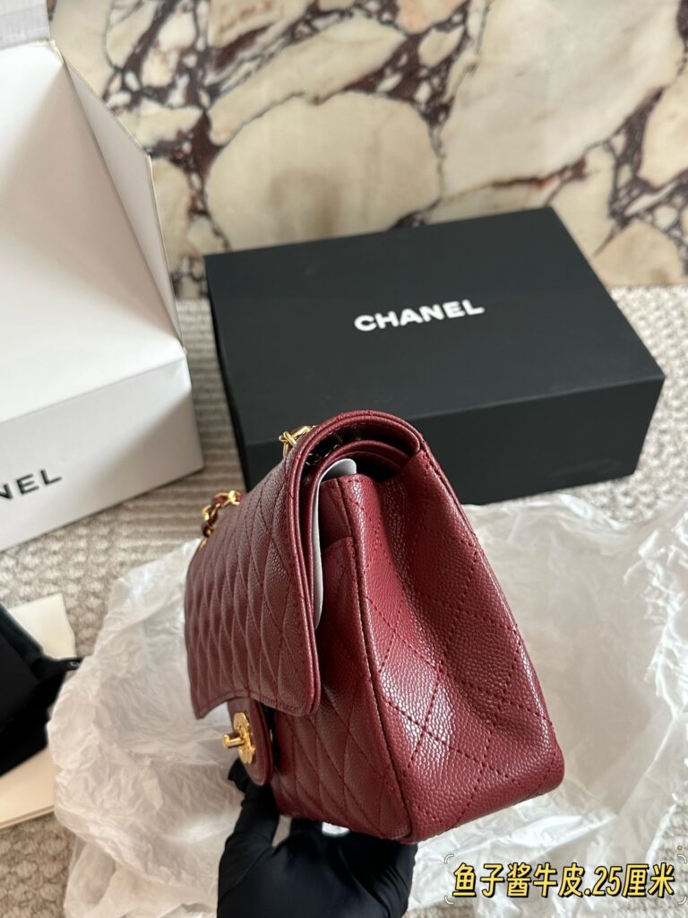 Chanel Classic Flap Gold Leather Shoulder Bag editorial product context 3
