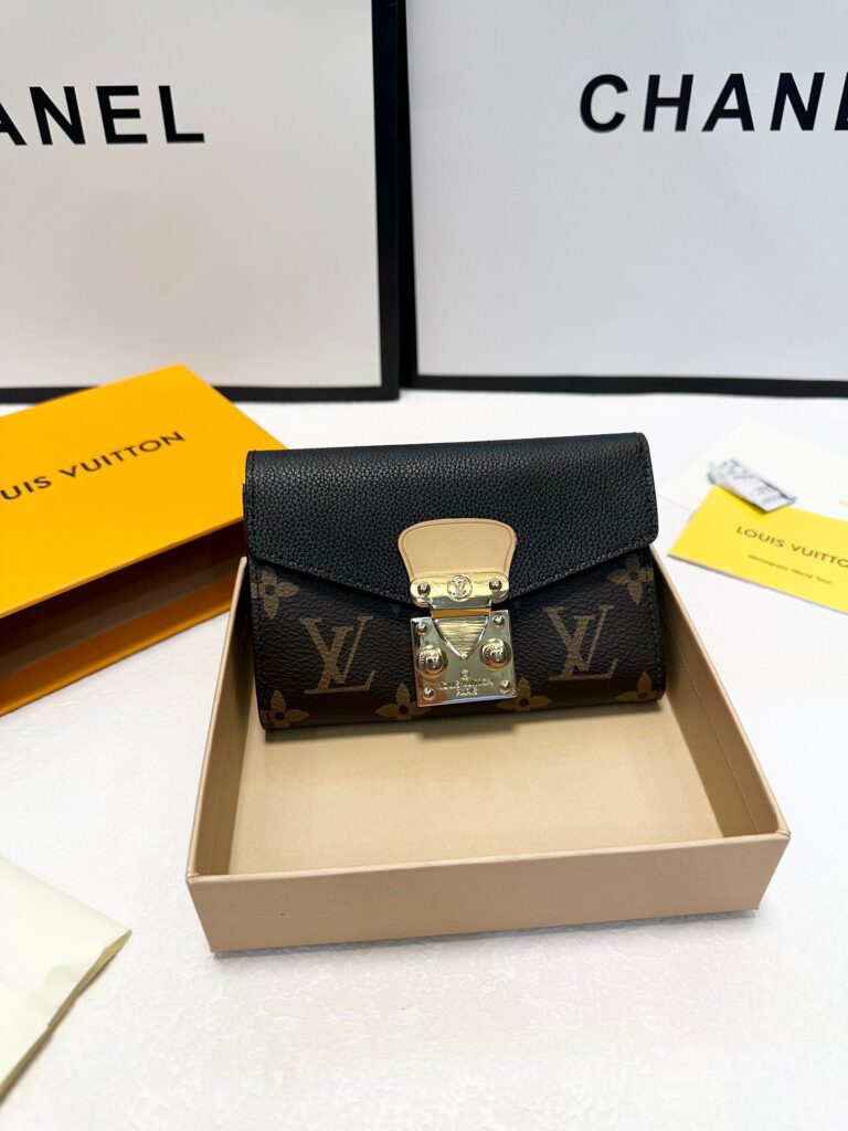 Louis Vuitton Pallas Black Leather Wallet editorial product context 1