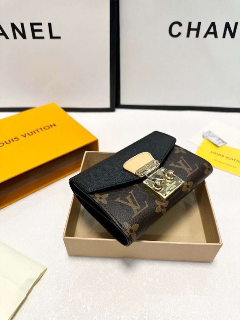 Louis Vuitton Pallas Black Leather Wallet editorial product context 2