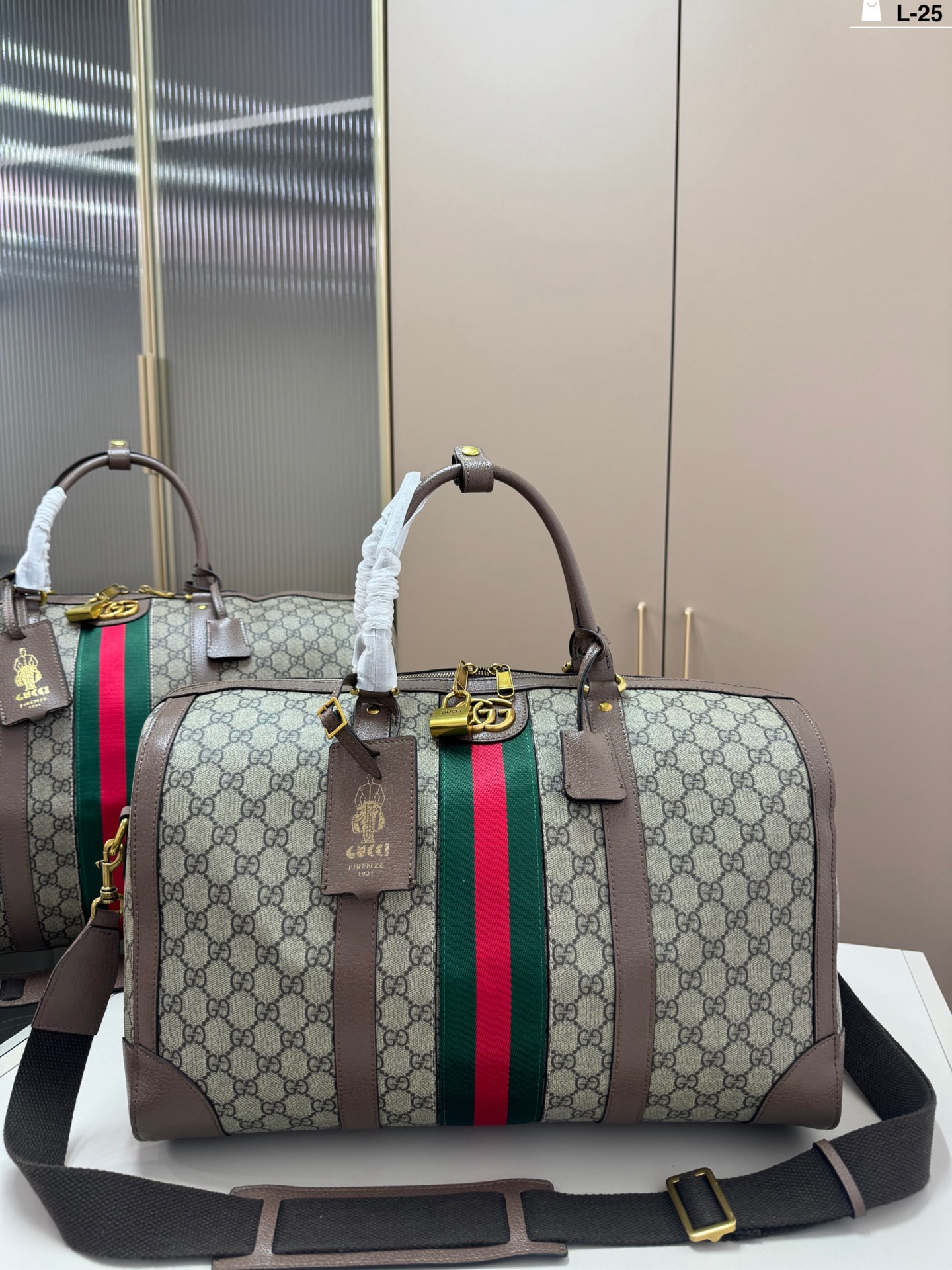 Gucci GG Marmont Leather Duffle THE offers luxurious AND stylish travel companion Crafted IN Italy from supple featuring iconic logo gold-tone hardware This structured silhouette IS perfect FOR carrying essentials style features TOP ZIP closure ideally suited GYM OR weekend getaways Highlights Signature Made Materials color-gold material-leather material-metal Bag Bags