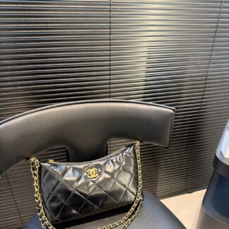 Chanel Quilted Chain Clutch Leather