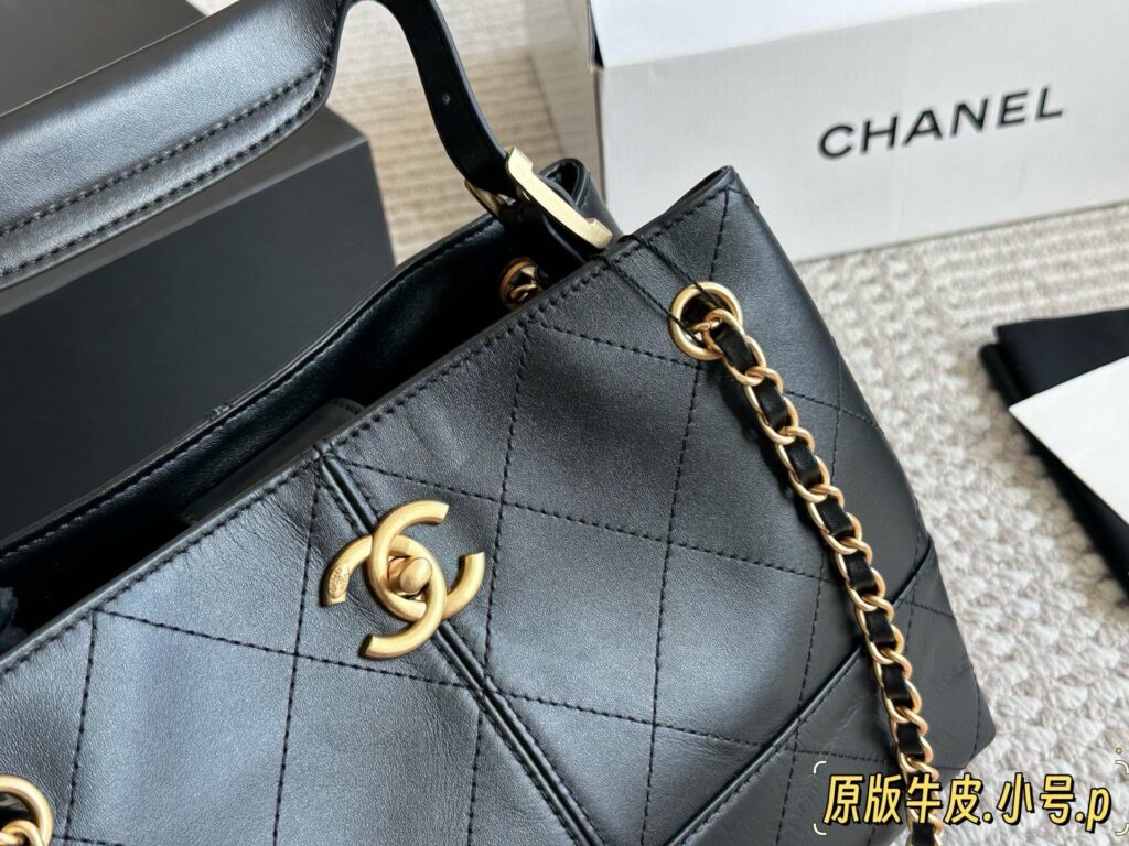 Chanel Black Leather Tote Bag editorial product context 2