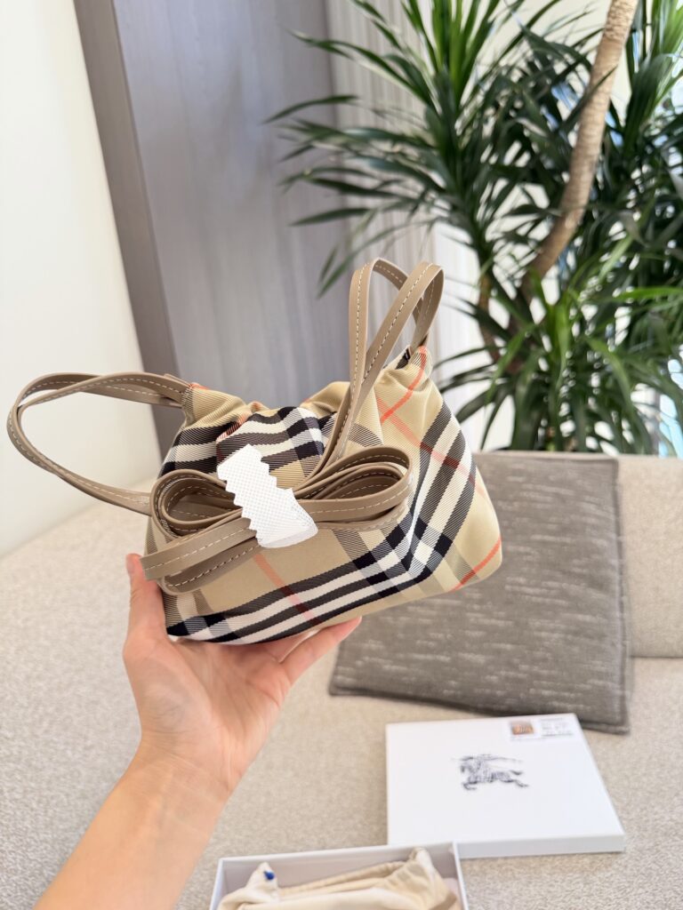 Burberry Honey Check Mini Canvas Tote Bag editorial product context 1