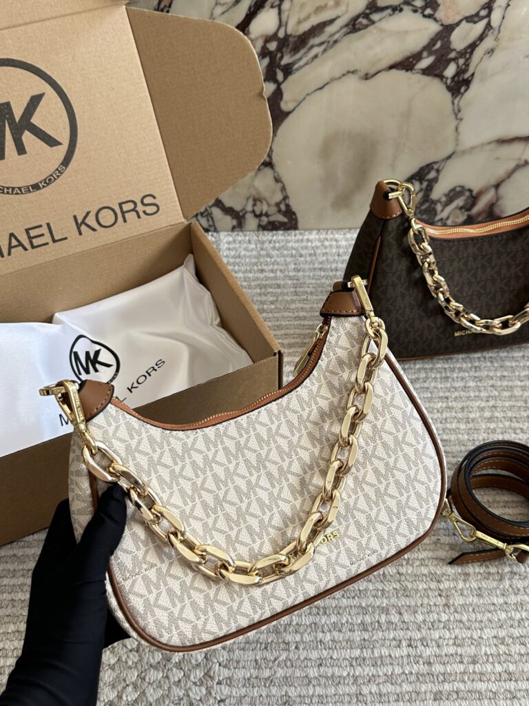 Michael Kors Gold Leather Shoulder Bag editorial product context 1
