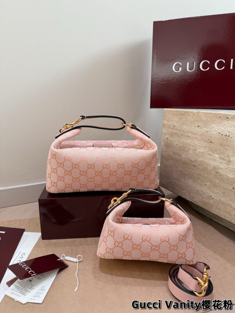 Gucci Pink Canvas Shoulder Bag editorial product context 1