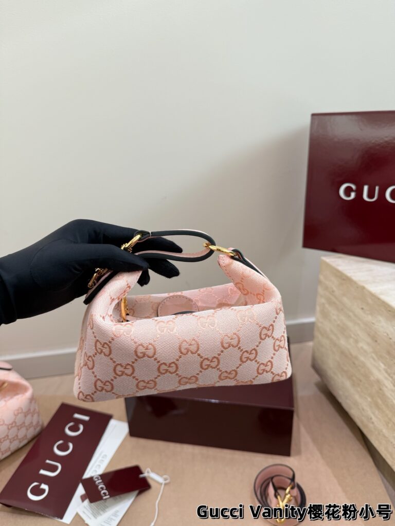 Gucci Pink Canvas Shoulder Bag editorial product context 2