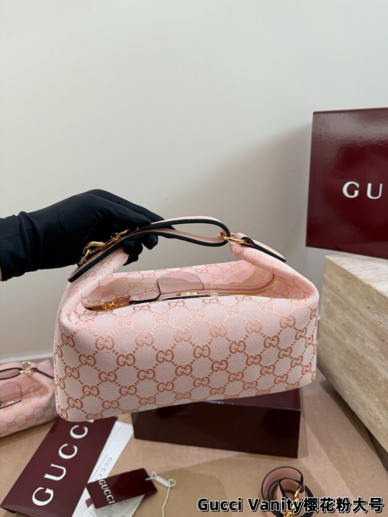 Gucci Pink Canvas Shoulder Bag editorial product context 3