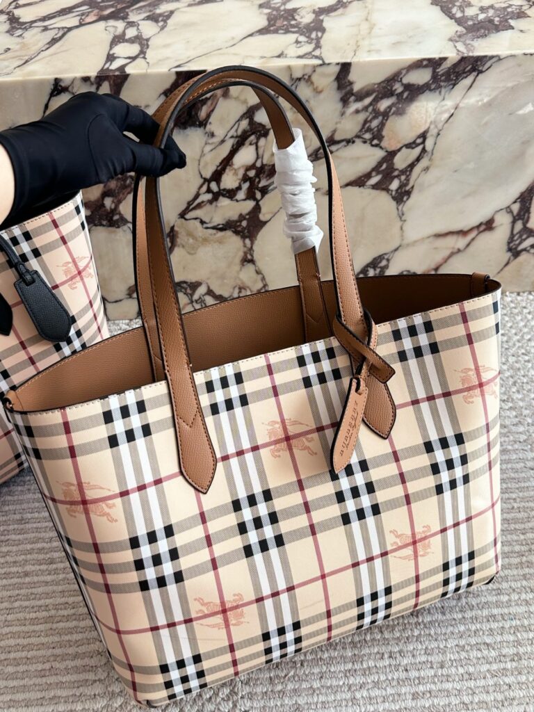 Burberry Haymarket Check Tote Bag editorial product context 1