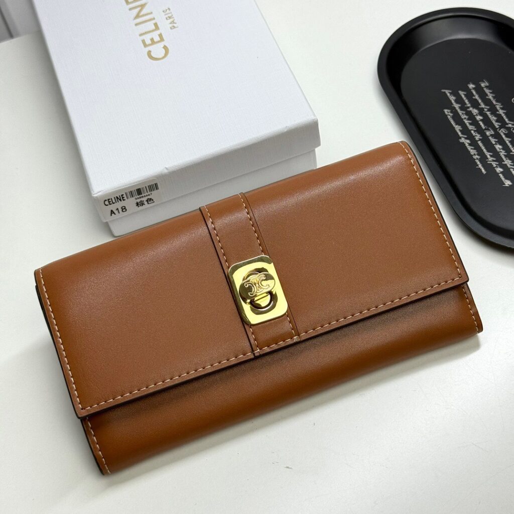 Salvatore Ferragamo Gold Calfskin Leather Wallet editorial product context 2