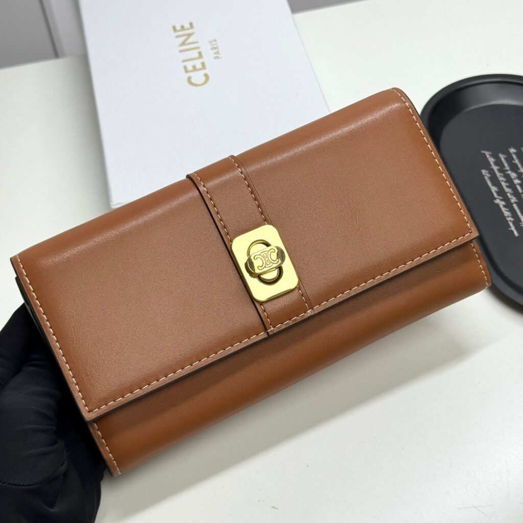 Salvatore Ferragamo Gold Calfskin Leather Wallet editorial product context 3