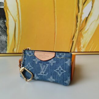 Louis Vuitton Denim KEY Pouch color-blue material-denim Bag Bags