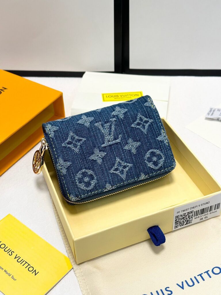 Louis Vuitton Twist Blue Denim Wallet editorial product context 2