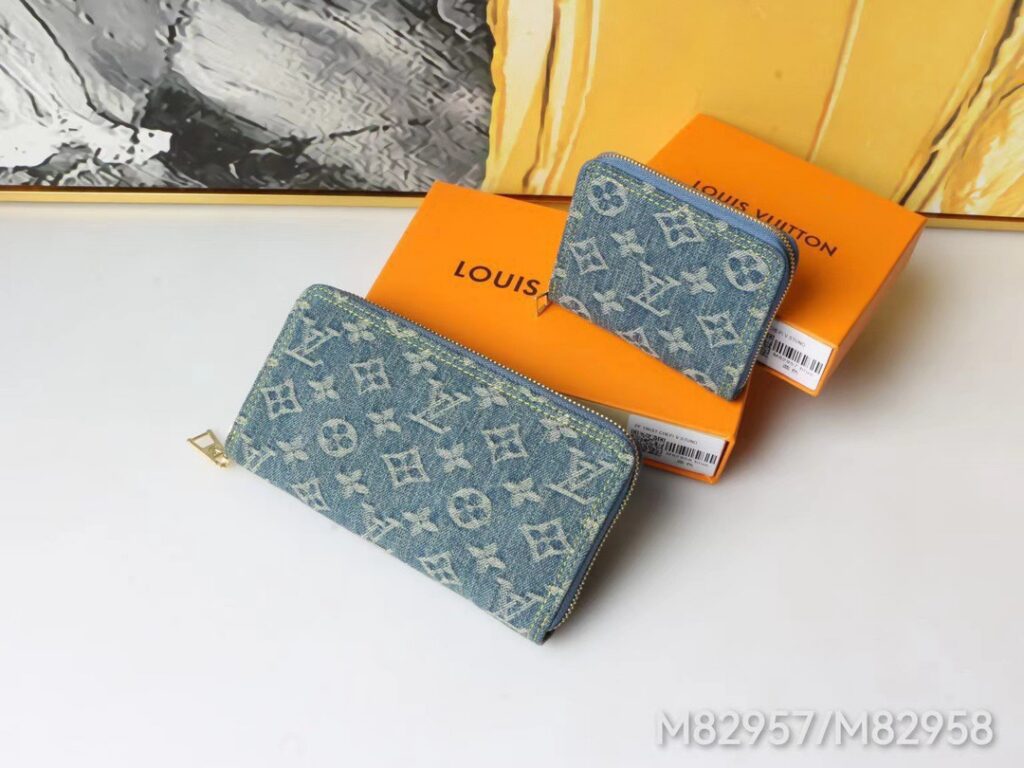 Louis Vuitton Wallets Blue Denim Wallet editorial product context 1