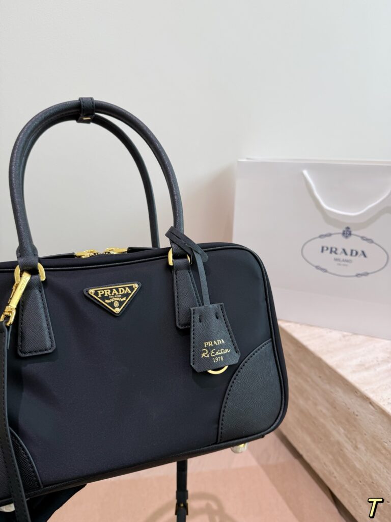 Prada Black Leather Handbag editorial product context 3