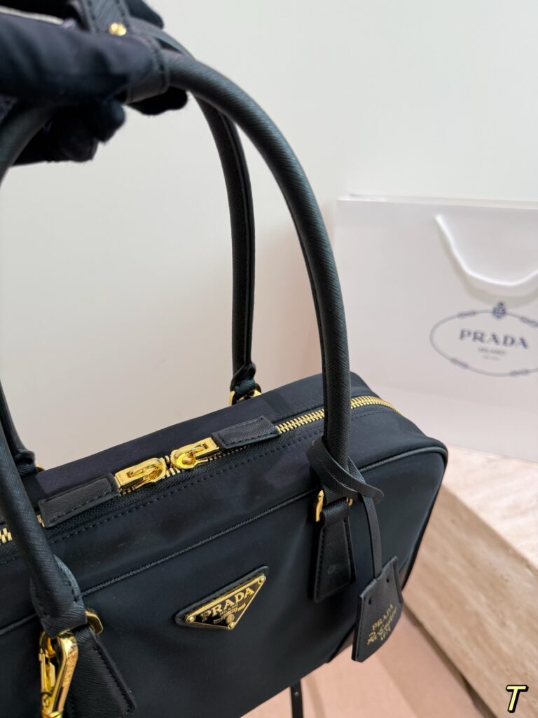 Prada Black Leather Handbag editorial product context 2