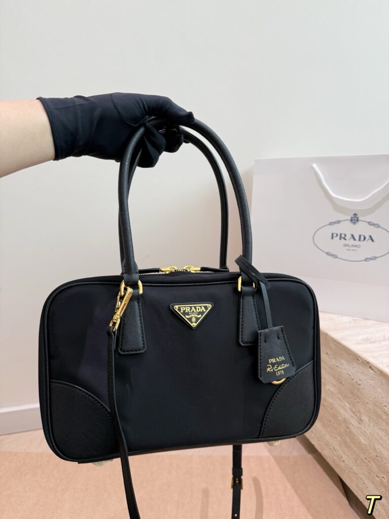 Prada Black Leather Handbag editorial product context 1