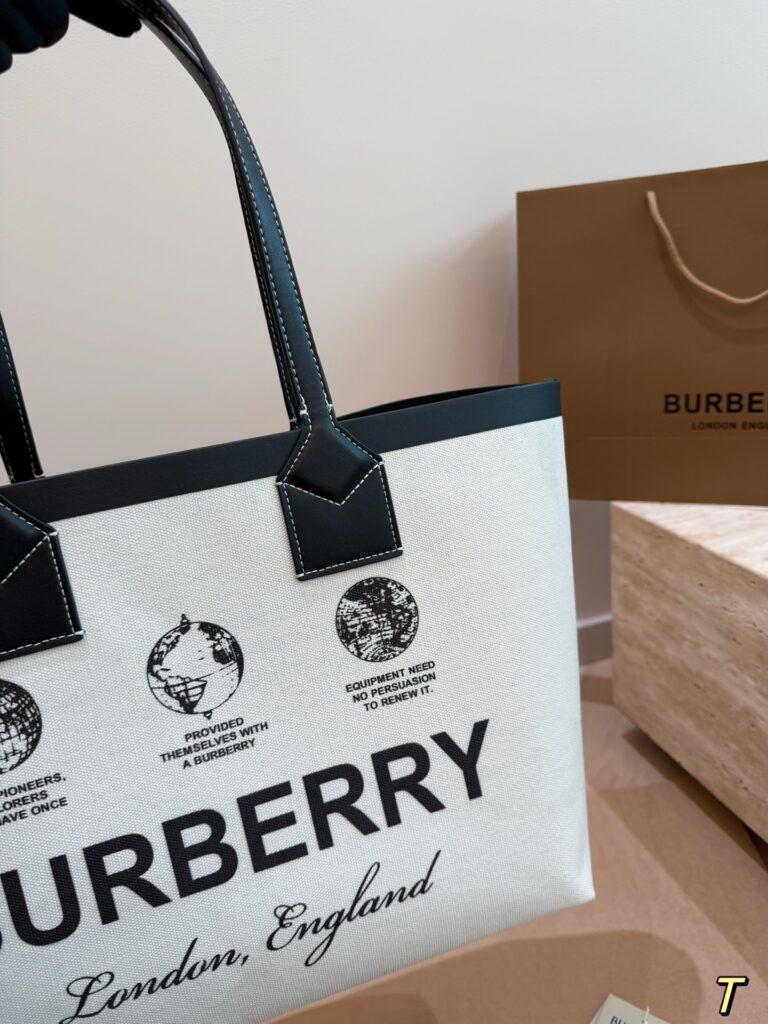 Burberry Black Leather Tote Bag editorial product context 3