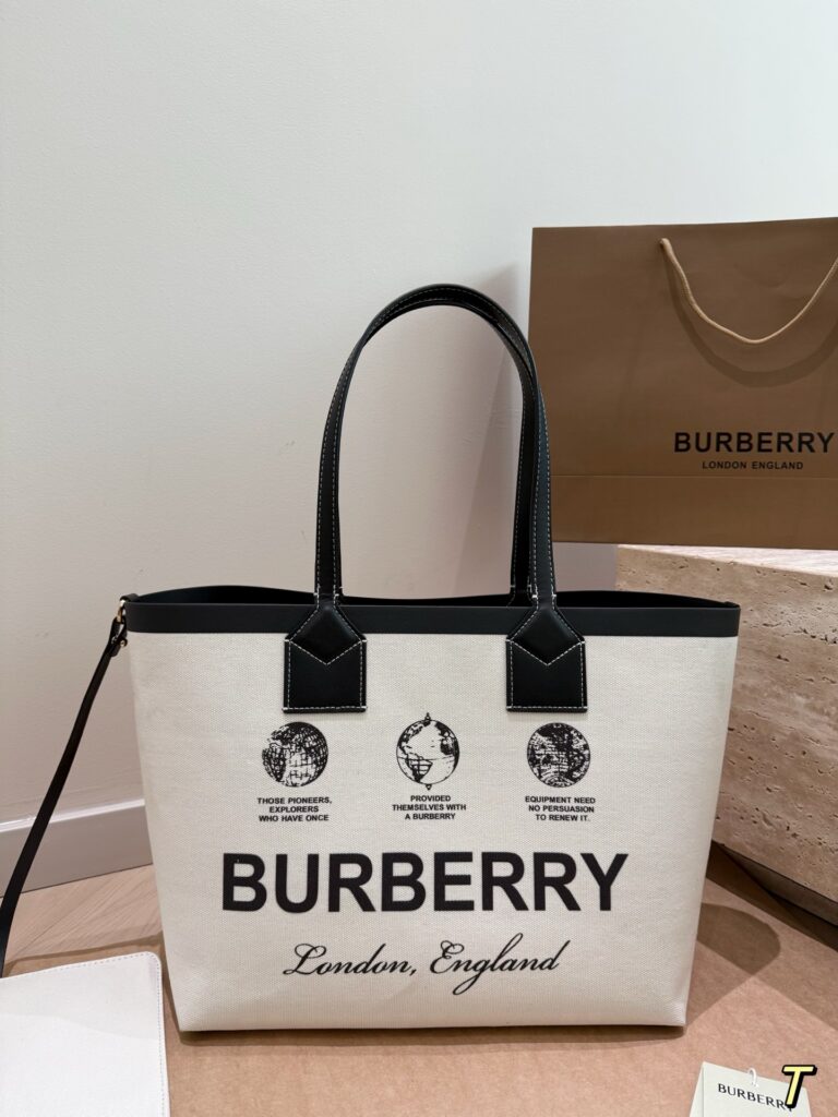 Burberry Black Leather Tote Bag editorial product context 1
