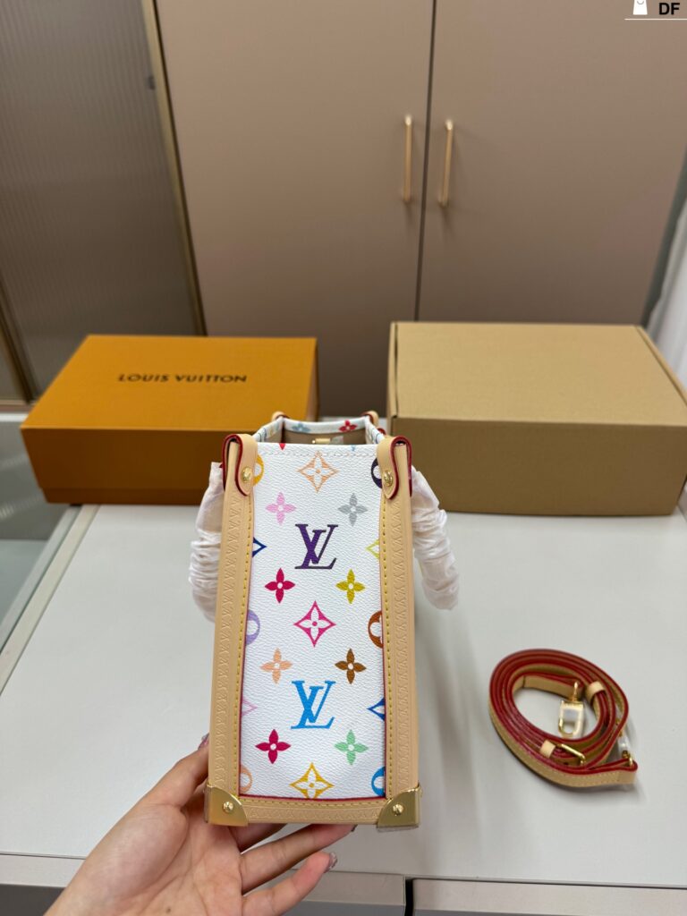 Louis Vuitton Monogram Multicolore White Leather Handbag editorial product context 2
