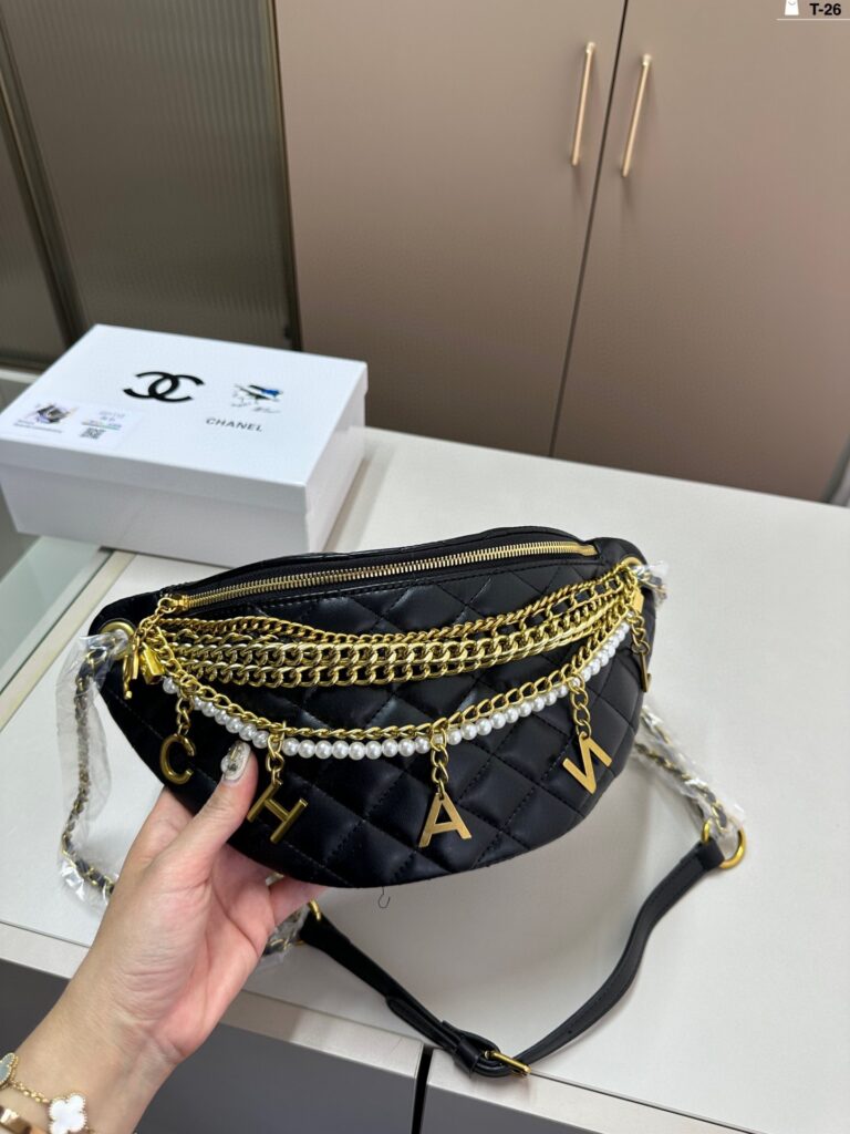 Chanel Gabrielle The Is Medium Black Leather Crossbody Bag editorial product context 1