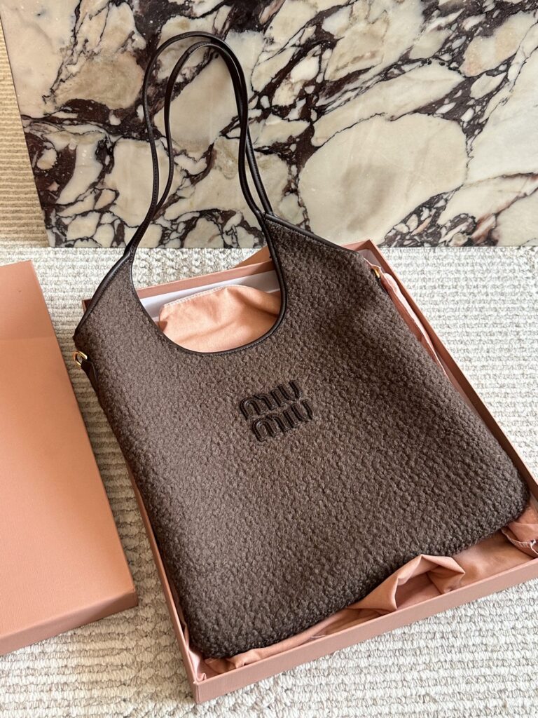 Miu Miu Brown Leather Tote Bag editorial product context 1