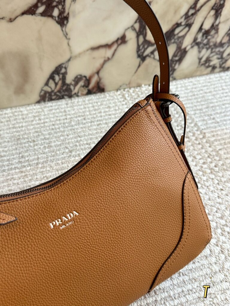 Prada Silver Leather Crossbody Bag editorial product context 2