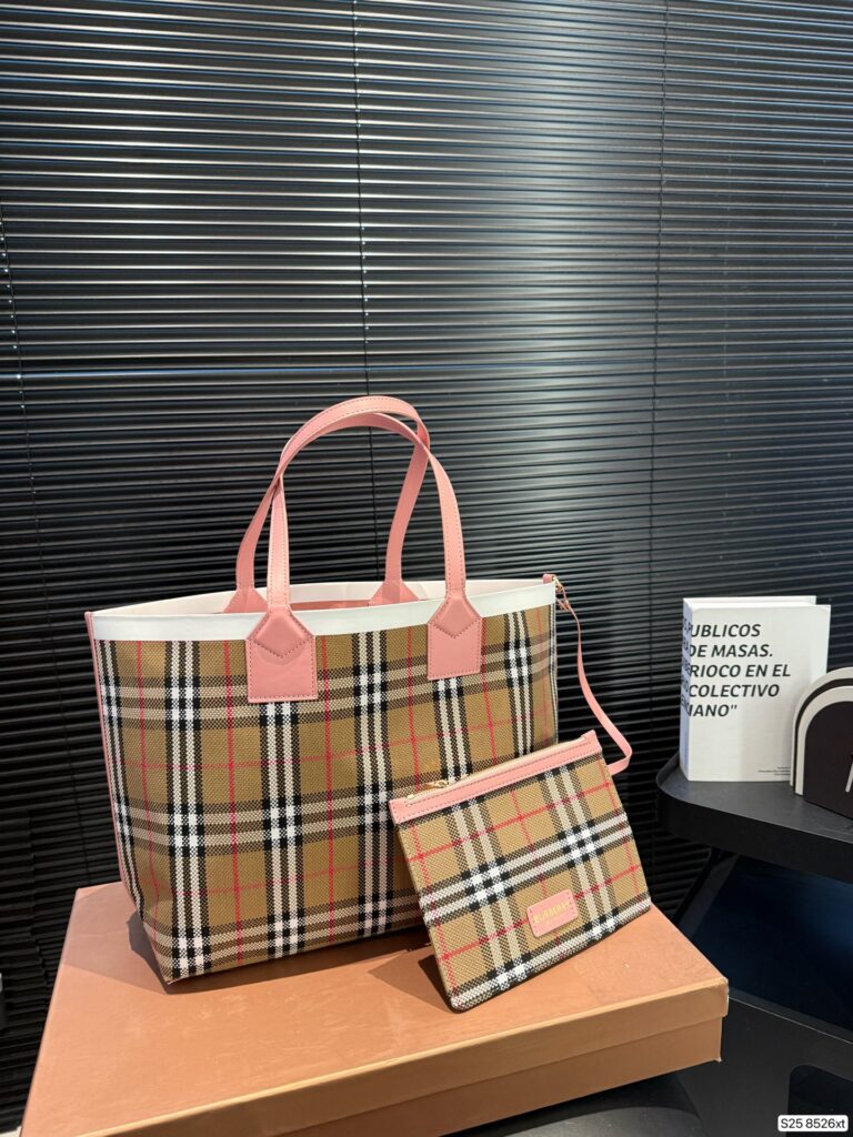 Burberry Haymarket Check Tote Bag editorial product context 1