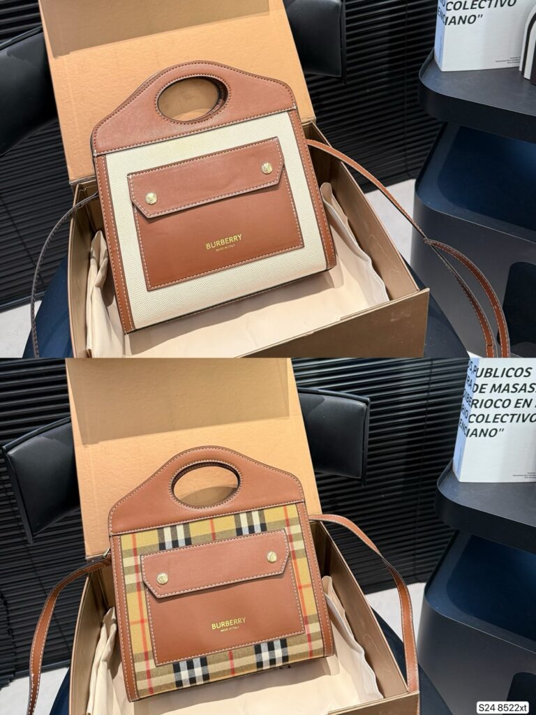 Burberry Check and Leather Tote Bag editorial product context 1