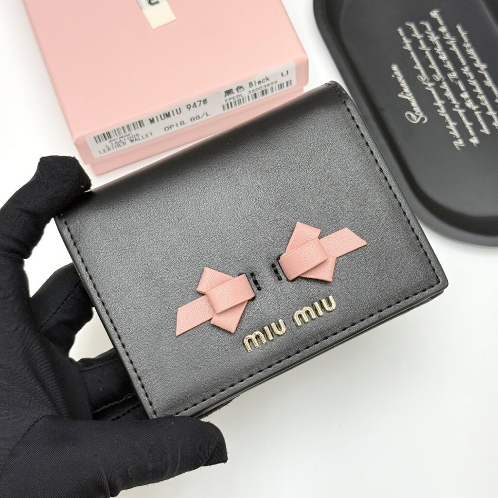 Miu Miu Black Leather Card Holder editorial product context 2